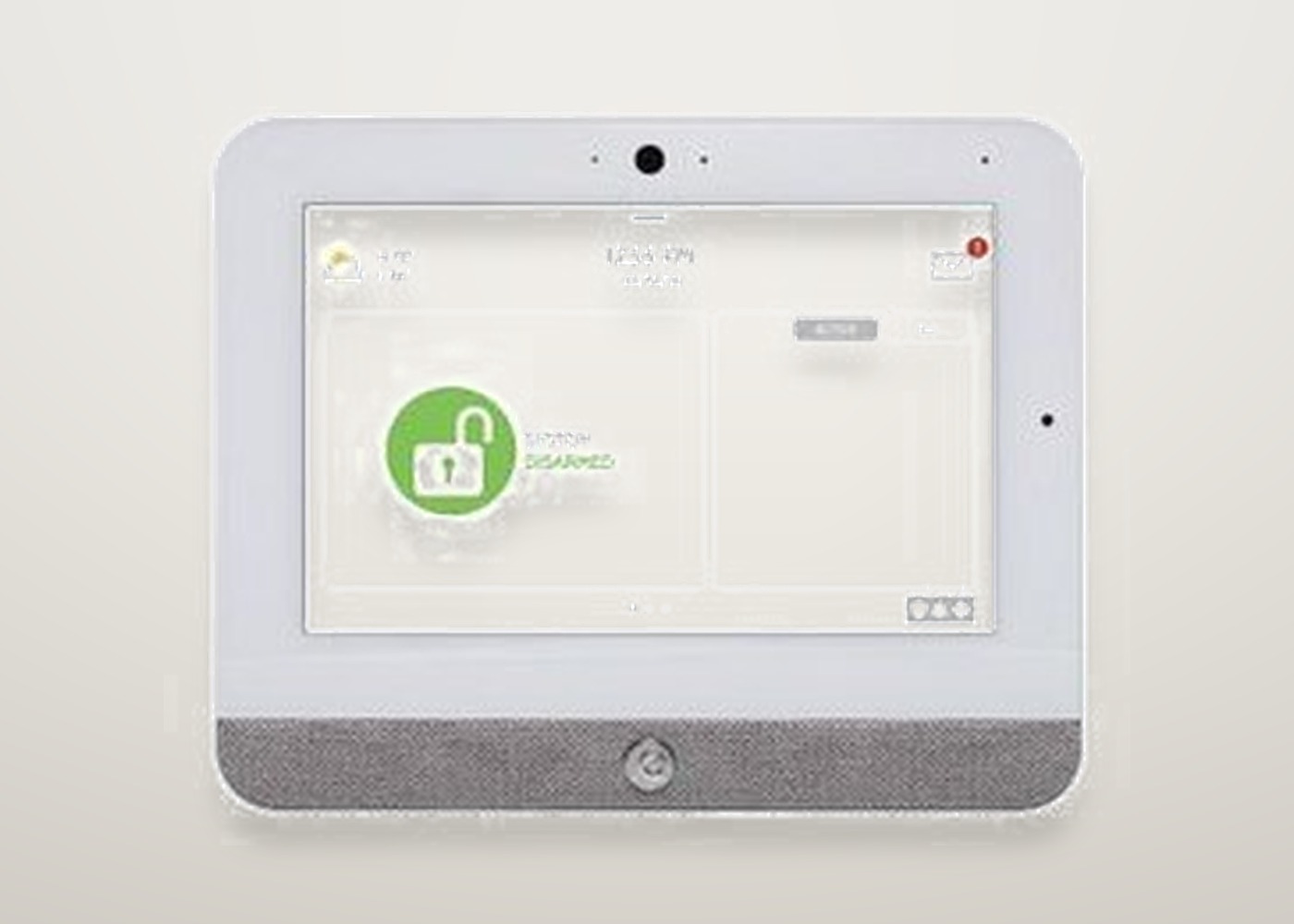 IQ Panel 5 white glass touchscreen smart security panel